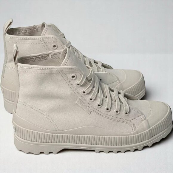 Superga Alpina 2469 Cream Platform Wave Tape High Top Sneakers 7.5 NWT - Picture 4 of 5